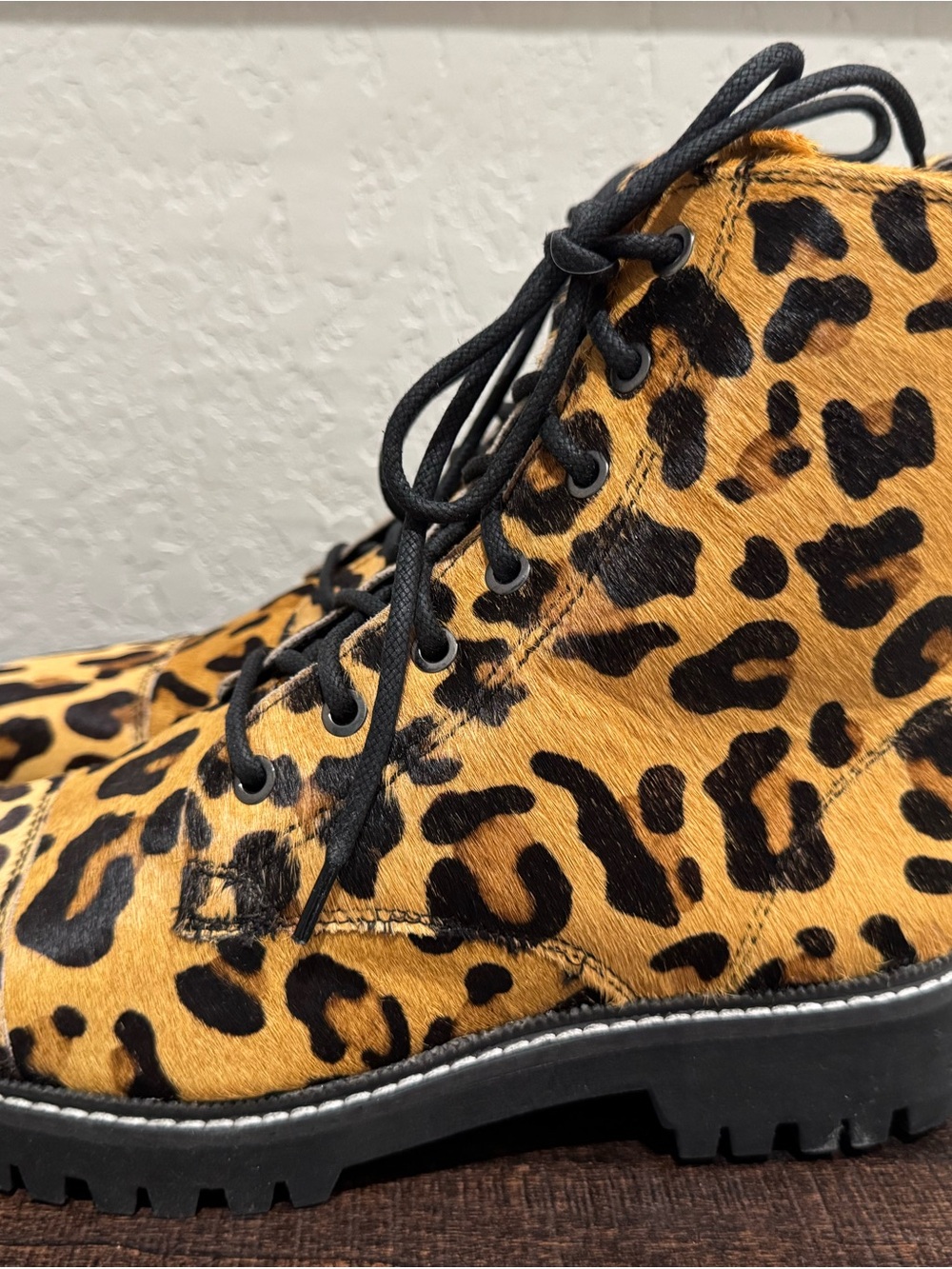 Myra Inertia Leopard Print Lace-Up Ankle Boots